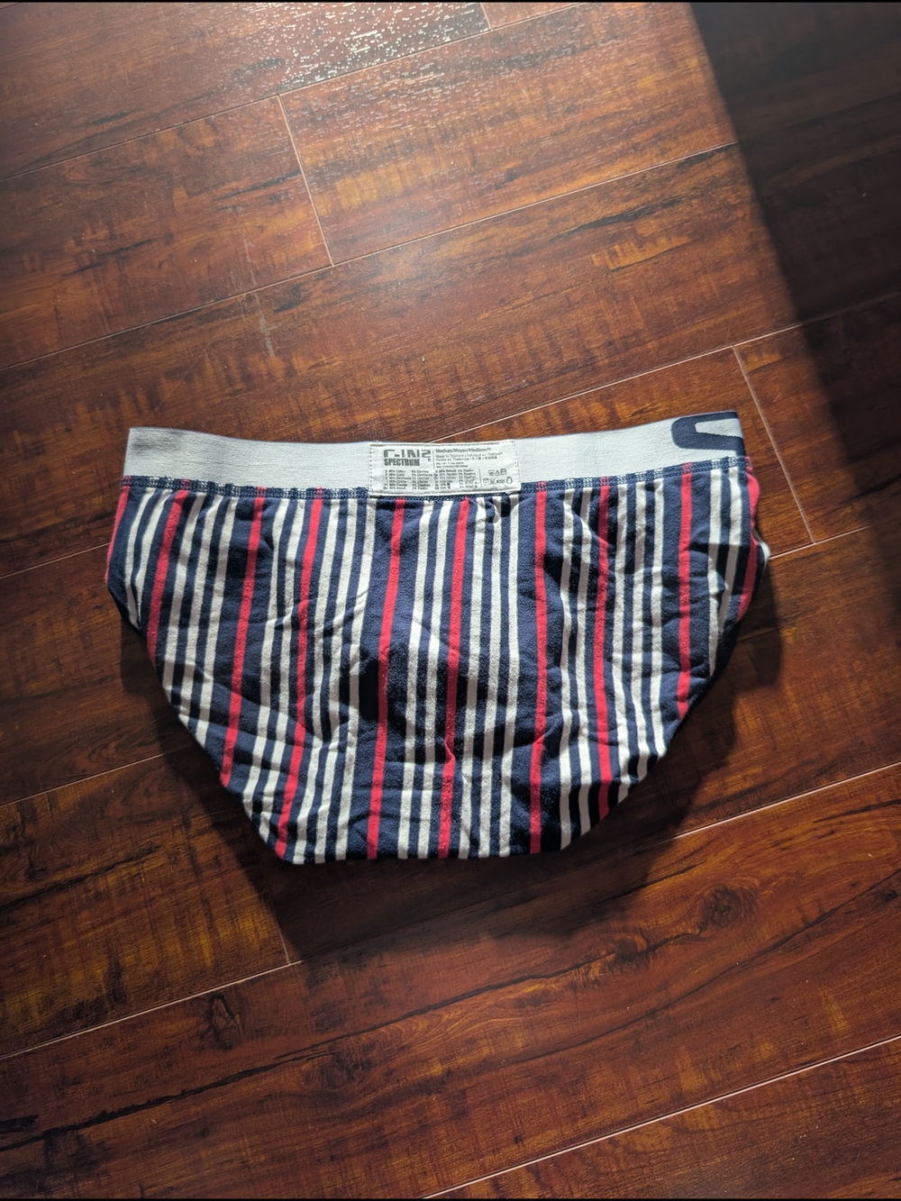 Men's Striped Briefs in Navy, Red & White - Comfortable Support - Picture 4 of 5